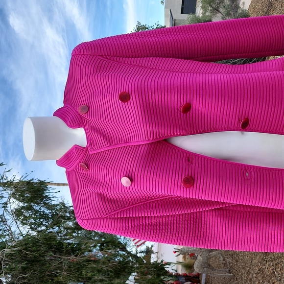 VINTAGE GIORGIO ARMANI Wool Suit Jacket 46 10 12 Cadet Textured Minimalist - Picture 13 of 16